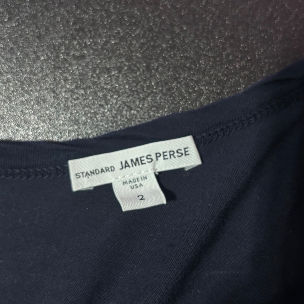 James Perse Tank Top Navy Blue Cotton Slub Jersey Minimalist Women Size 2 - Picture 5 of 7